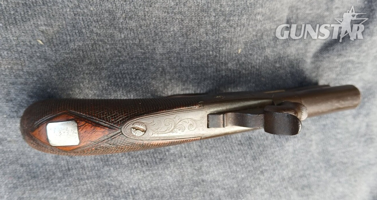 {CATEGORY} - Antique c1840s Charles Mayes  Double Barrel Turnover  Pistol Obsolete Muzzleloader