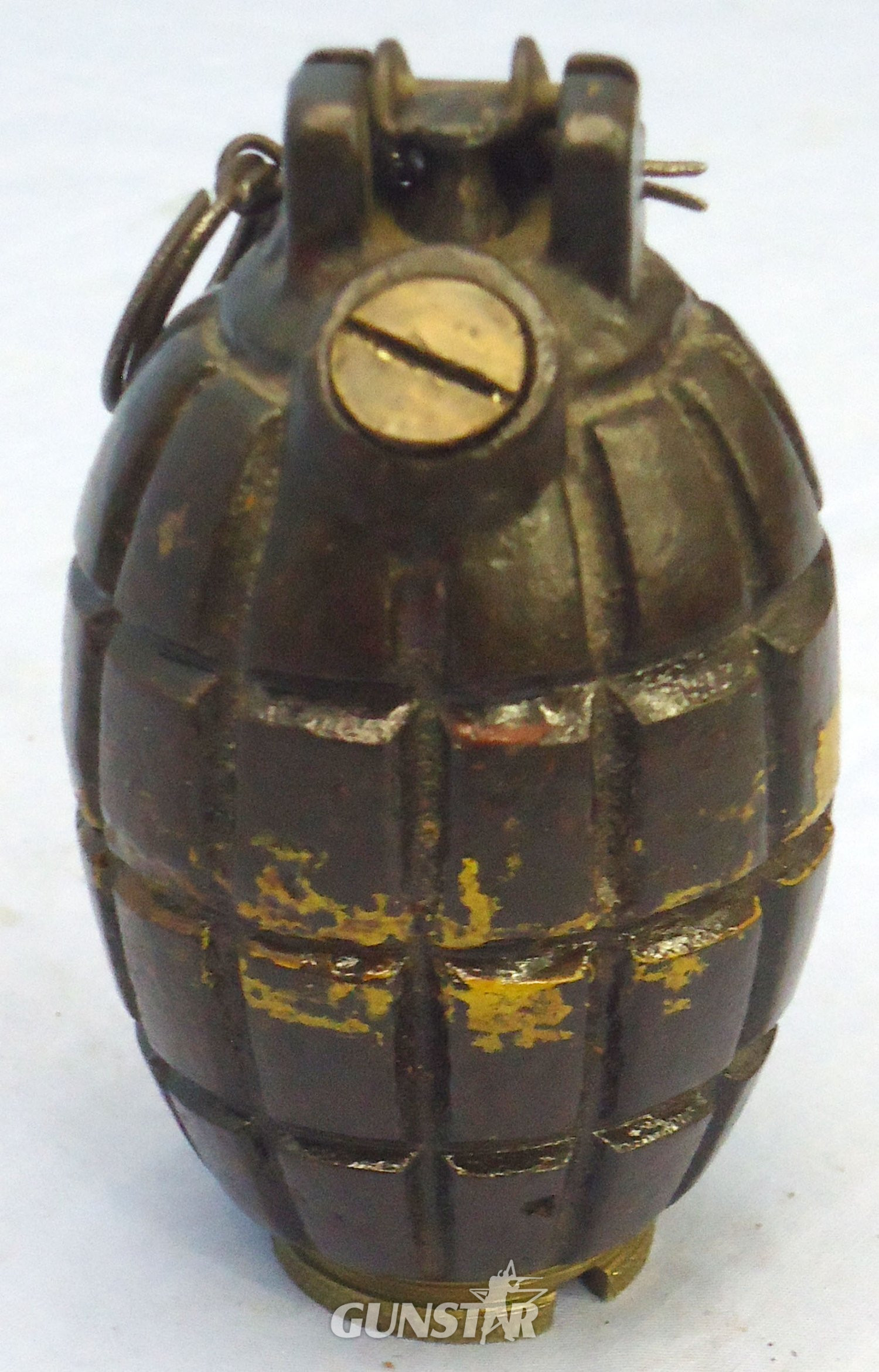 INERT DEACTIVATED. RARE, Original Paint, Early WW1, July 1916 Dated, No5 MK 1 'Centre Cast & Lathe Finished' First Pattern Mills Hand Grenade by M M Co (Mills Munitions). Sn - 23230:6 INERT DEACTIVATED. RARE, Original Paint, Early WW1, July 1916 Dated, No5 MK 1 'Centre Cast & Lathe Finished' First Pattern Mills Hand Grenade by M M Co (Mills Munitions). Sn - 23230:6 Various Other Ammunition - {CATEGORY} in 
