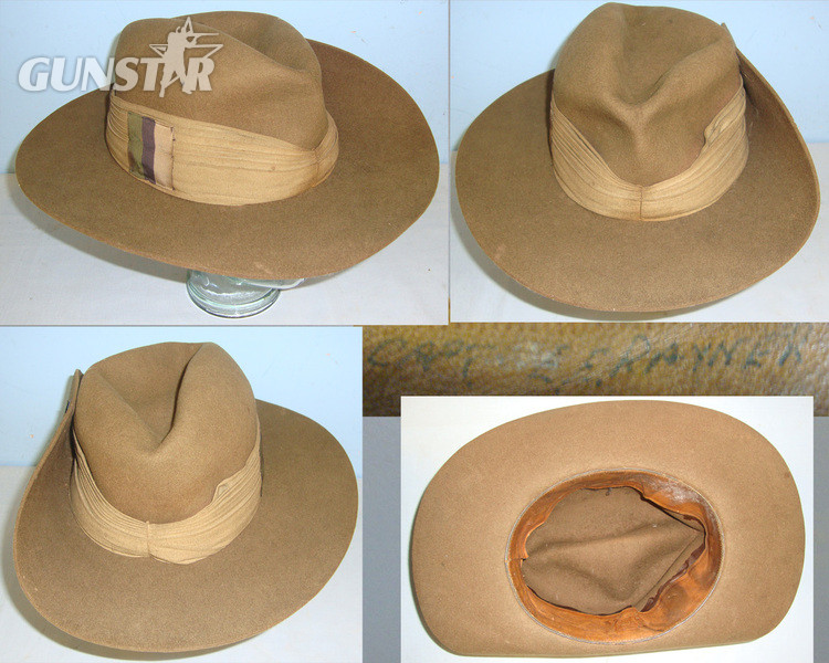  WW2 1942 British Officer’s WD Tropical Slouch Hat By Moores London With Divisional/ Formation Patches, Pagri Headband & Provenance To Captain Edwin Eastwood Rayner Signals Officer 36th Division Army Of Burma Antique & Militaria
