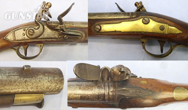  P. Bond (London) Napoleonic War Period**. Scarce, British Officers .75” Bore, 28 inch Barrel, Pattern 1796 Harcotts Heavy Dragoon Flintlock Carbine by P.Bond of London. Sn - 21851:7 Muzzleloader .75 Cal Muzzleloader Rifle