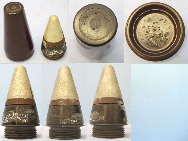  INERT. Scarce, Unfired, WW2, 1942 Dated, German ZtZ.S/30 Clockwork Time Fuze In Its Original Bakelite Transit Container. - O 2156 INERT. Scarce, Unfired, WW2, 1942 Dated, German ZtZ.S/30 Clockwork Time Fuze In Its Original Bakelite Transit Container. - O 2156  Other Ammunition