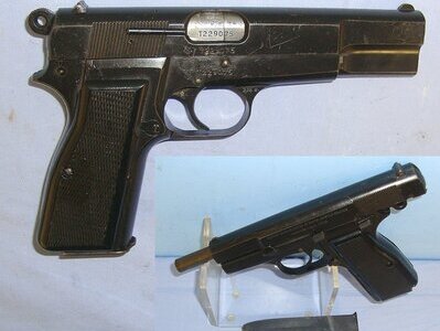 COCKS & DRY FIRES**MATCHING NUMBERS**COLD WAR**1968 Military Browning FN Model 1935 Hi Power 9mm Calibre Semi Automatic Pistol** UK 1998 DEACTIVATION**Sn 23174:18 None Semi Auto