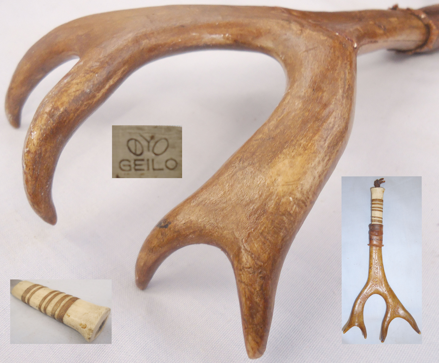 Unique* Small Bone Handled Scandinavian ‘Puukko’ Knife in a Reindeer Antler Sheath. 21041. Knive