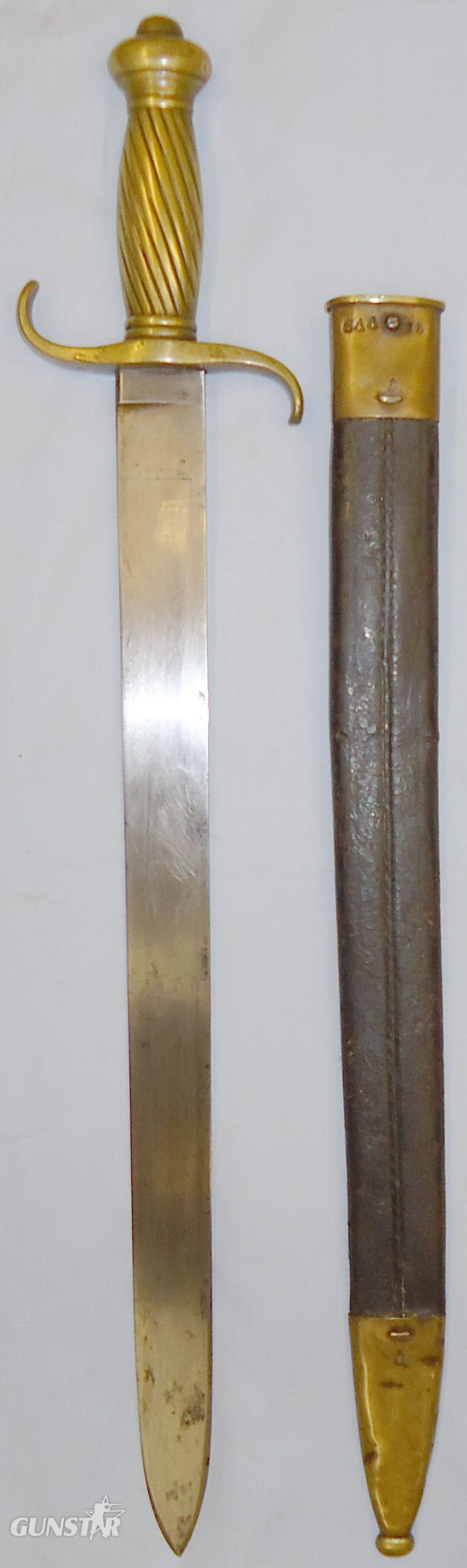  Dated 1855 Regiment Marked Prussian M1852 Infantry Sidearm ‘Faschinenmesser’ Short Sword and Scabbard by Maker Schitzler & Kirschbaum. 21384. Sword
