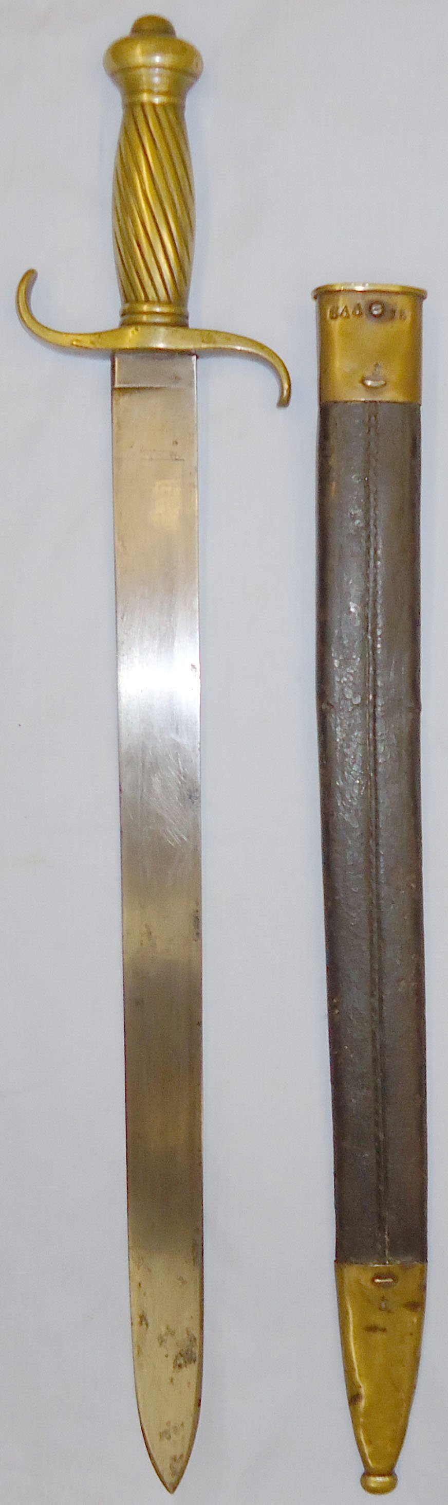  Dated 1855 Regiment Marked Prussian M1852 Infantry Sidearm ‘Faschinenmesser’ Short Sword and Scabbard by Maker Schitzler & Kirschbaum. 21384. Sword