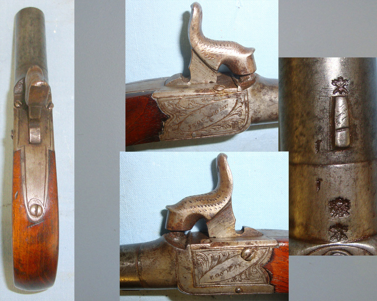 Conway 60 Bore Steel Box Lock Action Percussion Pocket Pistol With Steel Turn Off Barre None Muzzleloader