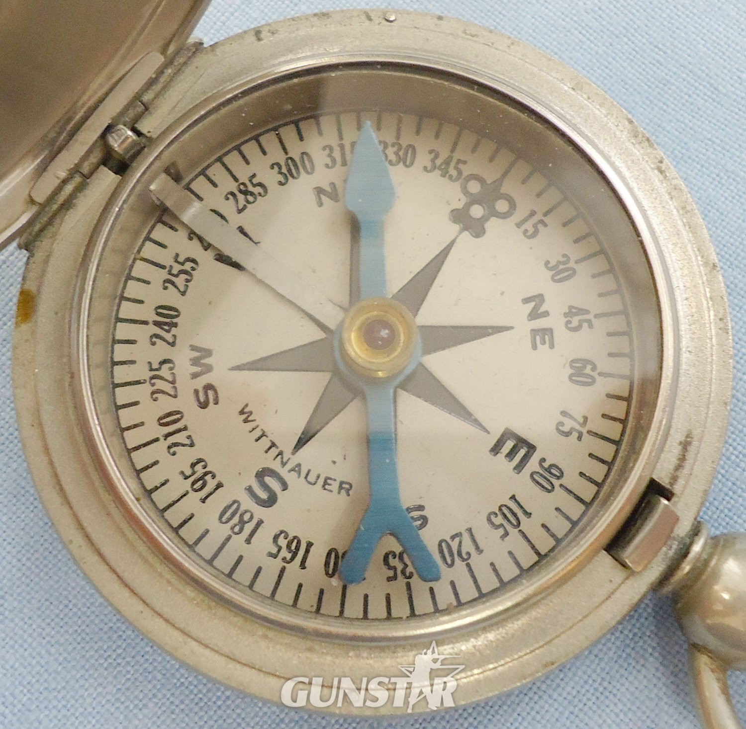 WWII American Officers Pocket Watch Compass by Manufacturer ‘Wittnauer’. 21786. WWII American Officers Pocket Watch Compass by Manufacturer ‘Wittnauer’. 21786.  Antique & Militaria