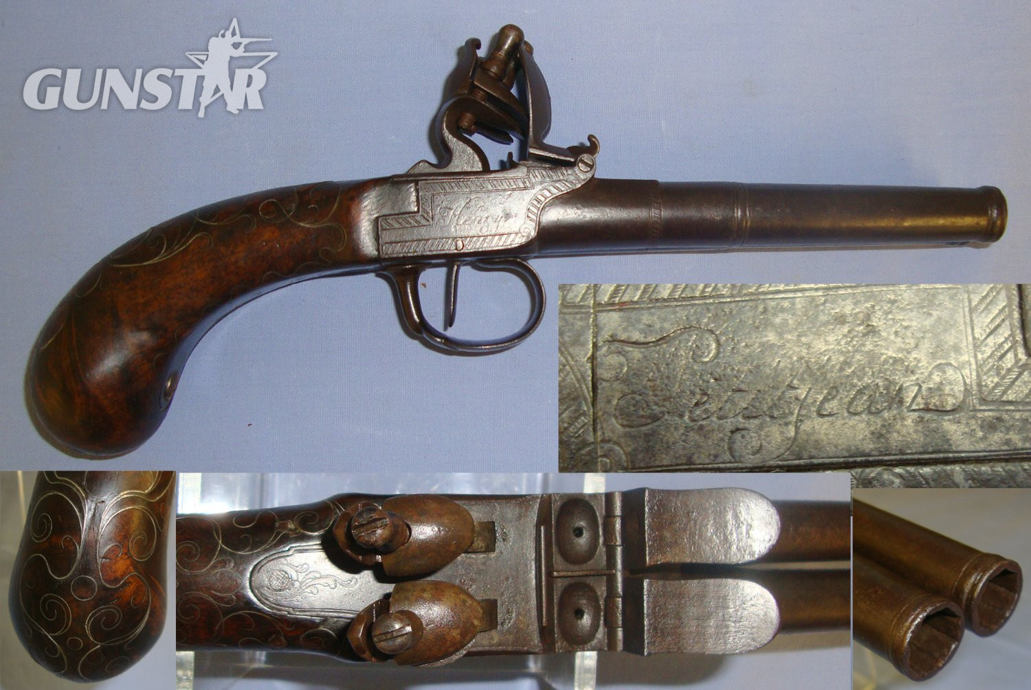 Henry Petitjean With Inlaid Silver Wire Decoration Stock & Londonderry ‘LY’ Irish Registration Marks. Sn 21393:41 .500 S&W Muzzleloader
