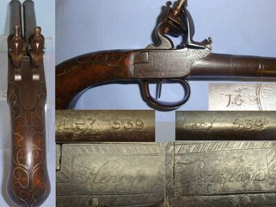 Henry Petitjean With Inlaid Silver Wire Decoration Stock & Londonderry ‘LY’ Irish Registration Marks. Sn 21393:41 .500 S&W Muzzleloader