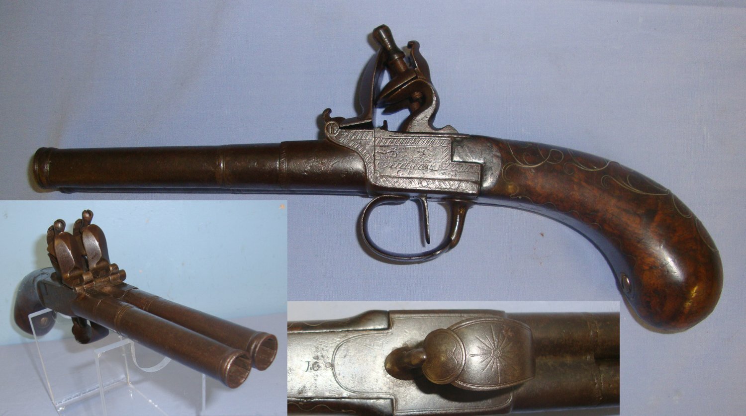  Henry Petitjean With Inlaid Silver Wire Decoration Stock & Londonderry ‘LY’ Irish Registration Marks. Sn 21393:41 .500 S&W Muzzleloader