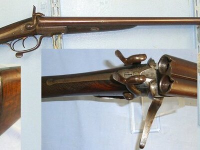 PRESTIGIOUS MAKER**C1860’s Victorian English, Harris Holland Rotary Underlever Double Damascus Barrelled Breech Loading 12 Bore Pinfire Obsolete Calibre Sporting Shotgun. Sn 23447 shotgun Side By Side 12 Bore/gauge