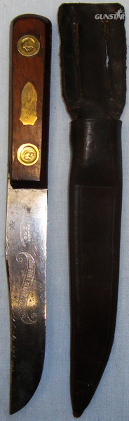 Victorian Maleham and Yeomans ‘ Bushmans Friend’ Knife and Scabbard. ED 602 Hunting Knive in 