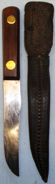  Victorian Maleham and Yeomans ‘ Bushmans Friend’ Knife and Scabbard. ED 602 Hunting Knive