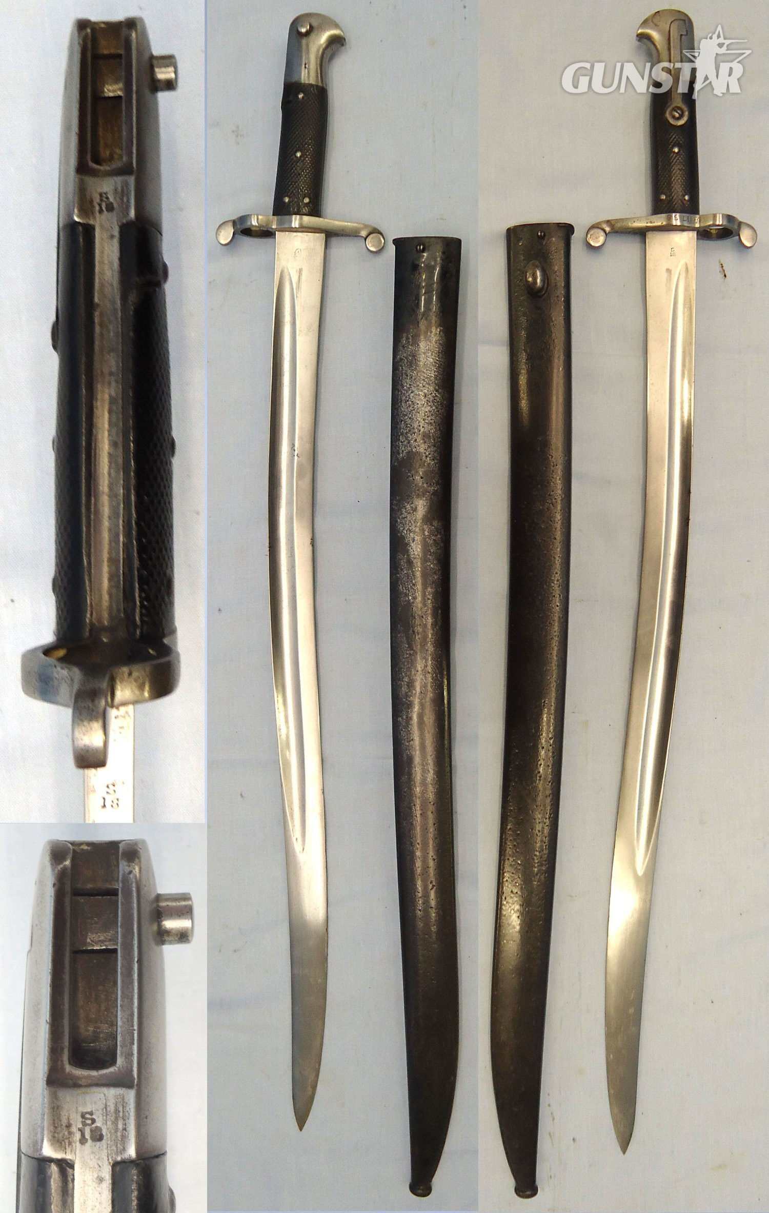 British, Pattern 1860 Yatahgan Sword Bayonet And Steel Scabbard. Sn - 23238 Bayonet in 