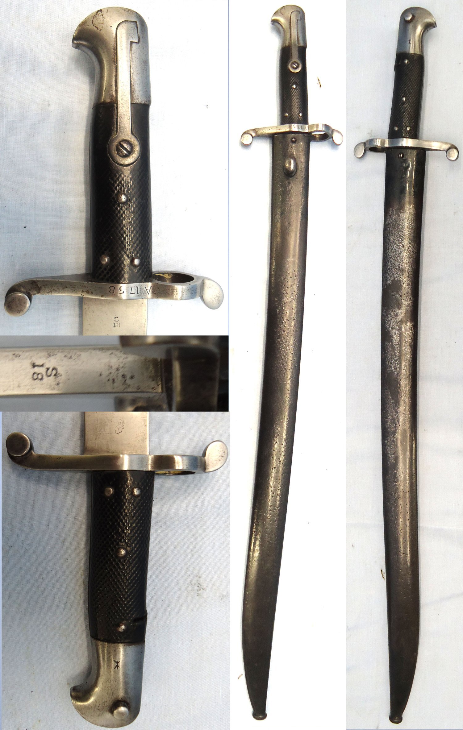  British, Pattern 1860 Yatahgan Sword Bayonet And Steel Scabbard. Sn - 23238 Bayonet
