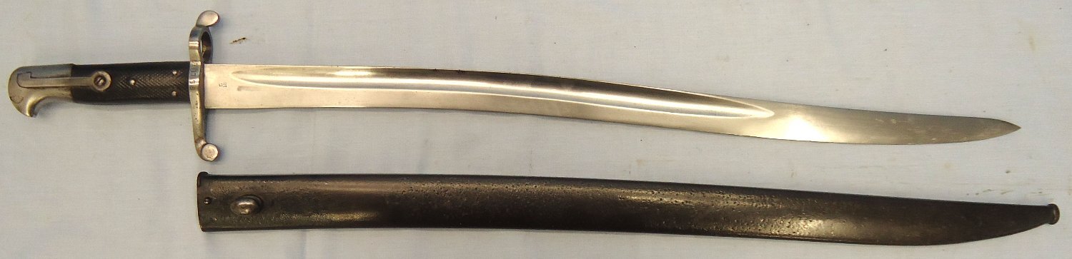 British, Pattern 1860 Yatahgan Sword Bayonet And Steel Scabbard. Sn - 23238 Bayonet - {CATEGORY} in 