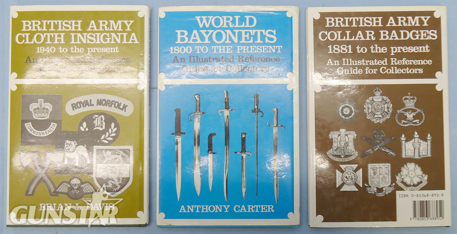  Set of Three Hardback Books – World Bayonets 1800 to the Present- British Army Cloth Insignia 1940 to Present – British Army Collar Badges 1881 to Present. BO 469. Set of Three Hardback Books – World Bayonets 1800 to the Present- British Army Cloth Insignia 1940 to Present – British Army Collar Badges 1881 to Present. BO 469. Other Accessory