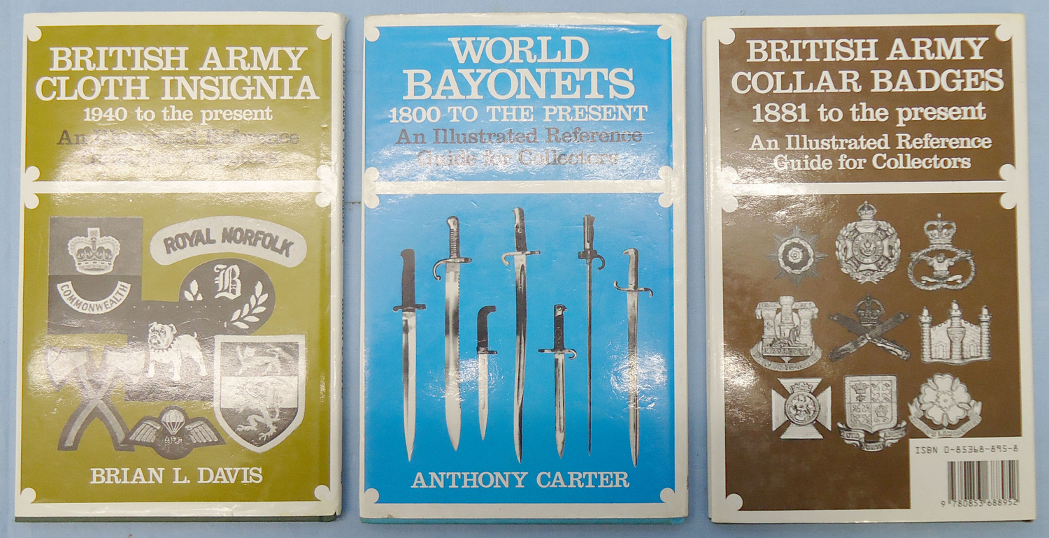  Set of Three Hardback Books – World Bayonets 1800 to the Present- British Army Cloth Insignia 1940 to Present – British Army Collar Badges 1881 to Present. BO 469. Set of Three Hardback Books – World Bayonets 1800 to the Present- British Army Cloth Insignia 1940 to Present – British Army Collar Badges 1881 to Present. BO 469. Other Accessory