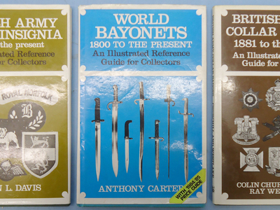 Set of Three Hardback Books – World Bayonets 1800 to the Present- British Army Cloth Insignia 1940 to Present – British Army Collar Badges 1881 to Present. BO 469. Set of Three Hardback Books – World Bayonets 1800 to the Present- British Army Cloth Insignia 1940 to Present – British Army Collar Badges 1881 to Present. BO 469. Other Accessory
