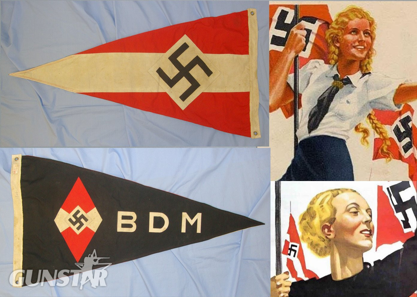 Original & Rare**Pre WW2 1938 Nazi RZM Labelled Hitler Youth (HJ) League of German Girls / Band of German Maidens (BDM) Multi Panel Construction Heavy Cotton Pole Pennant / Flag. Sn 19183 Original & Rare**Pre WW2 1938 Nazi RZM Labelled Hitler Youth (HJ) League of German Girls / Band of German Maidens (BDM) Multi Panel Construction Heavy Cotton Pole Pennant / Flag. Sn 19183  Antique & Militaria in 