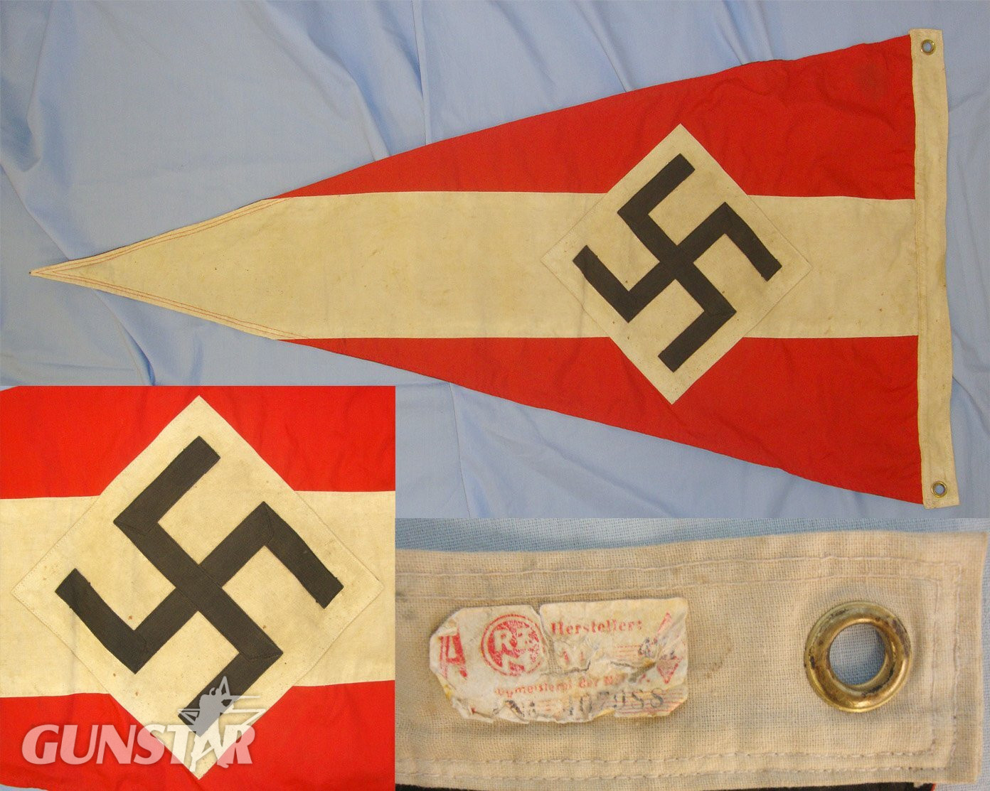  Original & Rare**Pre WW2 1938 Nazi RZM Labelled Hitler Youth (HJ) League of German Girls / Band of German Maidens (BDM) Multi Panel Construction Heavy Cotton Pole Pennant / Flag. Sn 19183 Original & Rare**Pre WW2 1938 Nazi RZM Labelled Hitler Youth (HJ) League of German Girls / Band of German Maidens (BDM) Multi Panel Construction Heavy Cotton Pole Pennant / Flag. Sn 19183  Antique & Militaria