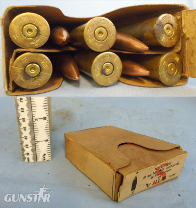1938 Dated German 8x56R S Patronen 10 Round Service Pack Ammunition. 1938 Dated German 8x56R S Patronen 10 Round Service Pack Ammunition. Antique & Militaria in 