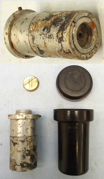 INERT DEACTIVATED, WW2, 1942 Dated German No38 Bomb Fuse And Bakelite Transit Container. - O 1692 INERT DEACTIVATED, WW2, 1942 Dated German No38 Bomb Fuse And Bakelite Transit Container. - O 1692  Other Ammunition