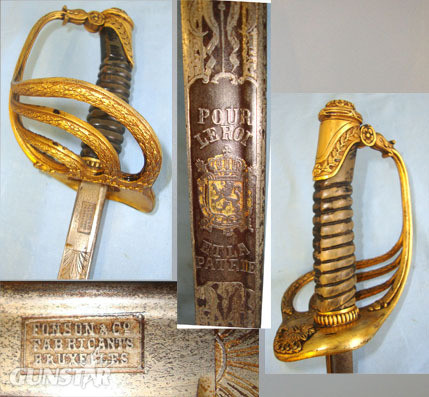  Fonson & Co. Fabricants, Bruxcelles Sword