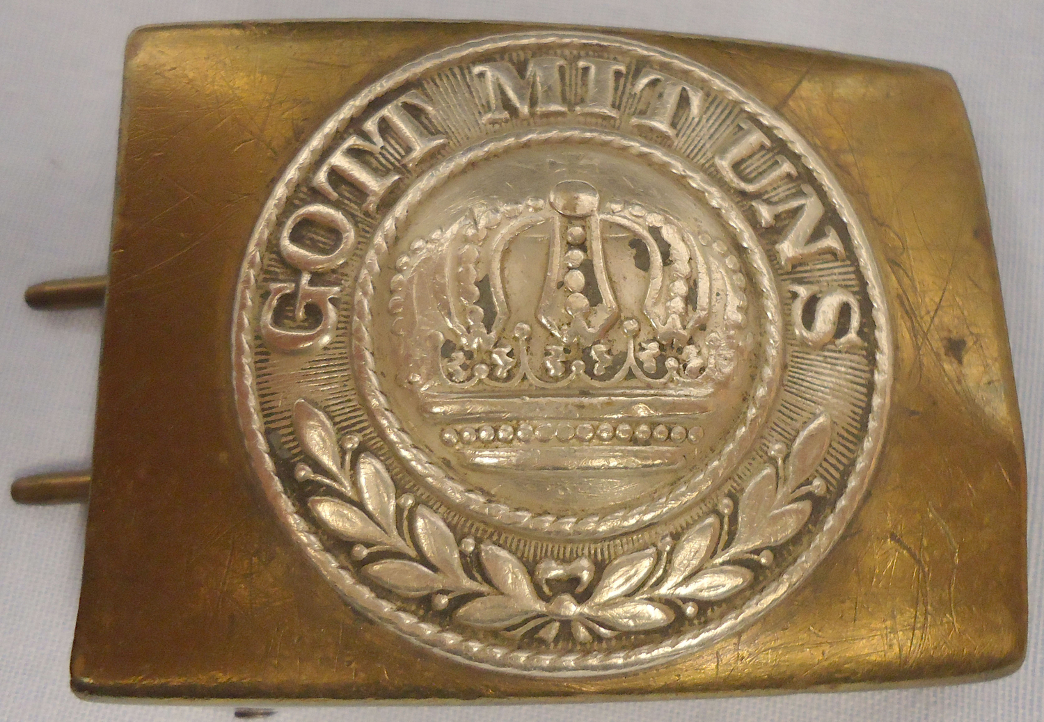 Original WWI Imperial German/Prussian M1895 EM/NCO\'S (Enlisted Men / Non Commissioned Officer) Belt Buckle. N 129. Original WWI Imperial German/Prussian M1895 EM/NCO\'S (Enlisted Men / Non Commissioned Officer) Belt Buckle. N 129. Antique & Militaria