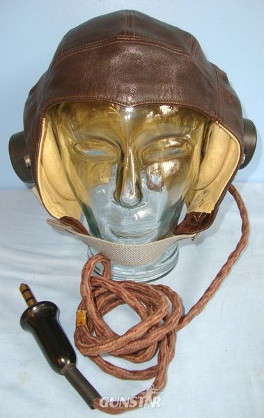 British WD 'Type C' RAF Fighter Pilot's Leather Helmet Wired With Comms. British WD 'Type C' RAF Fighter Pilot's Leather Helmet Wired With Comms. Clothing in 