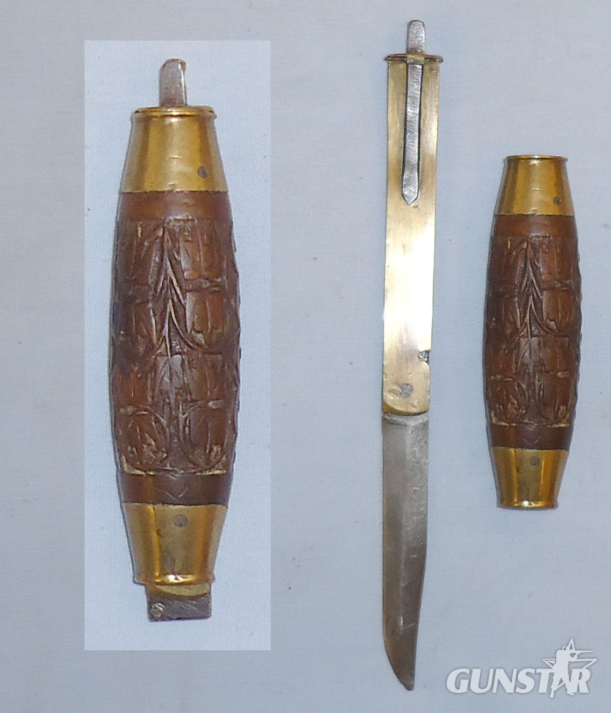 Swedish Folding/Barrel Knife with Carved Grip. ED 888. Knive
