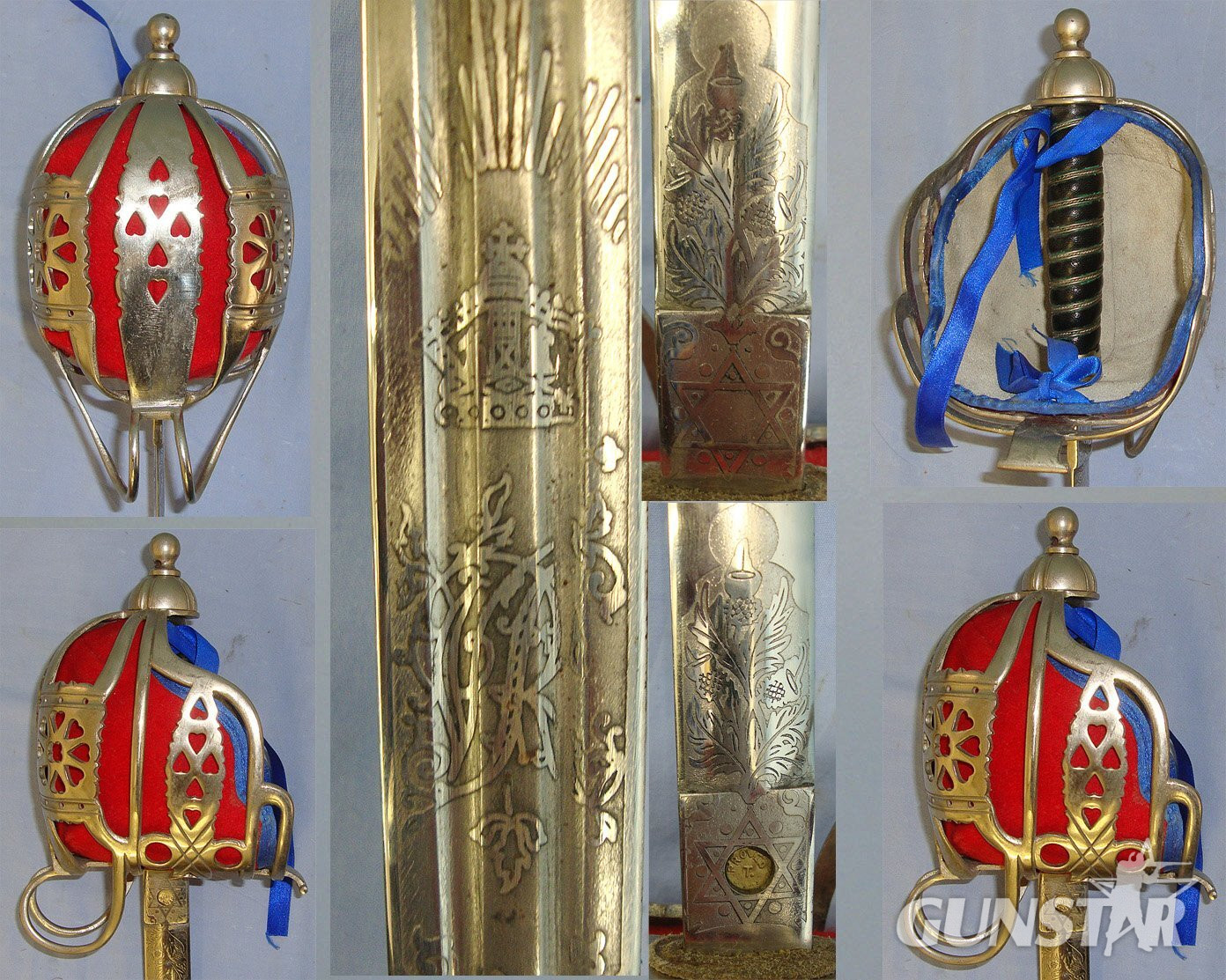 SCARCE & DESIRABLE**Victorian British WD Scottish Regiments Staff Sergeants / Officer’s Basket Hilt Claymore / Broadsword With Etched & Blued Panels Blade & Scabbard. Sn 23484:123 Sword