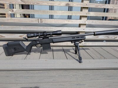 Remington 700 SPS Tactical- Magpul hunter chassis and magazine well  Bolt Action .223 Rifle