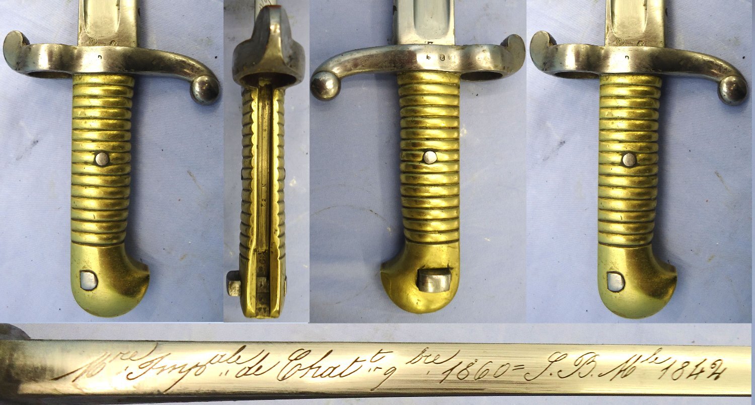 French, M1842/59 Bayonet and Scabbard. BAYO 379 Bayonet