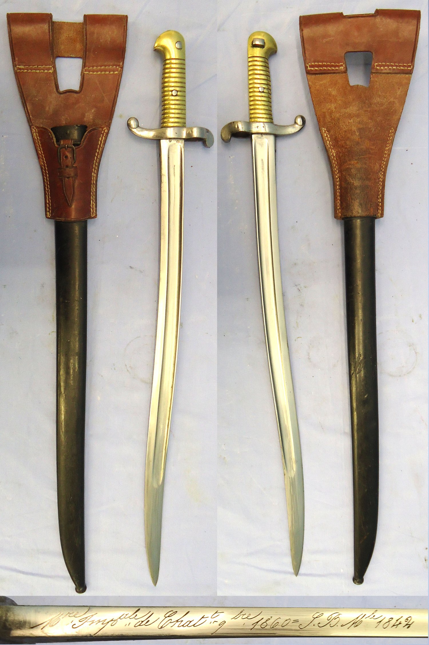  French, M1842/59 Bayonet and Scabbard. BAYO 379 Bayonet