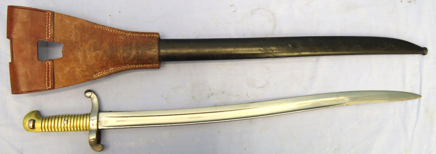 French, M1842/59 Bayonet and Scabbard. BAYO 379 Bayonet - {CATEGORY}