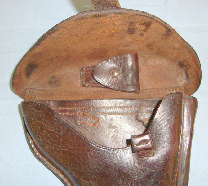 WW2 Era Nazi German Army Officer’s Leather Hard Case Holster For Luger PO8 9mm Parabellum Pistols.  Antique & Militaria