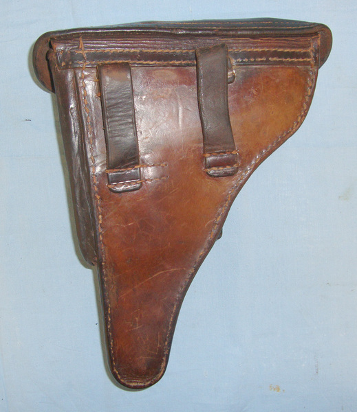  WW2 Era Nazi German Army Officer’s Leather Hard Case Holster For Luger PO8 9mm Parabellum Pistols.  Antique & Militaria