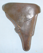 WW2 Era Nazi German Army Officer’s Leather Hard Case Holster For Luger PO8 9mm Parabellum Pistols.  Antique & Militaria