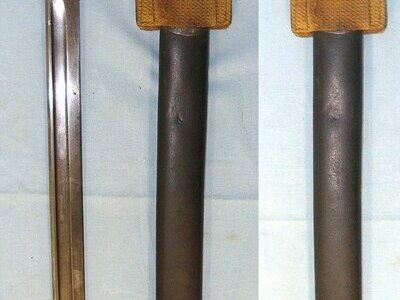 VERY RARE**GALLIPOLI ISSUE**Pre WW1 1912 British WD Enfield 1st Pattern Hook Quillon 1907 Pattern Sword Bayonet With Australian 2nd Military District (New South Wales) Mark & WD Scabbard With Matching Australian District ‘NSW’ Mark & 1908 Pattern Frog Bayonet
