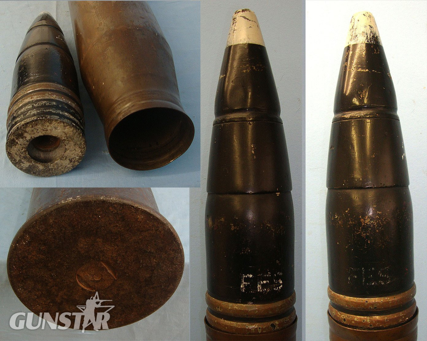 INERT**DEACTIVATED**RARE**WW2 German King Tiger 8.8cm (88 x 822R) (APCBCHE/T) Armour Piercing Ballistic Capped High Explosive / Trace Round (PzGr.39/43) For The King Tiger ll Tanks 88mm KwK43 Gun & PaK 43 Anti-Tank Gun. Sn 23436:4  88mm Other Ammunition