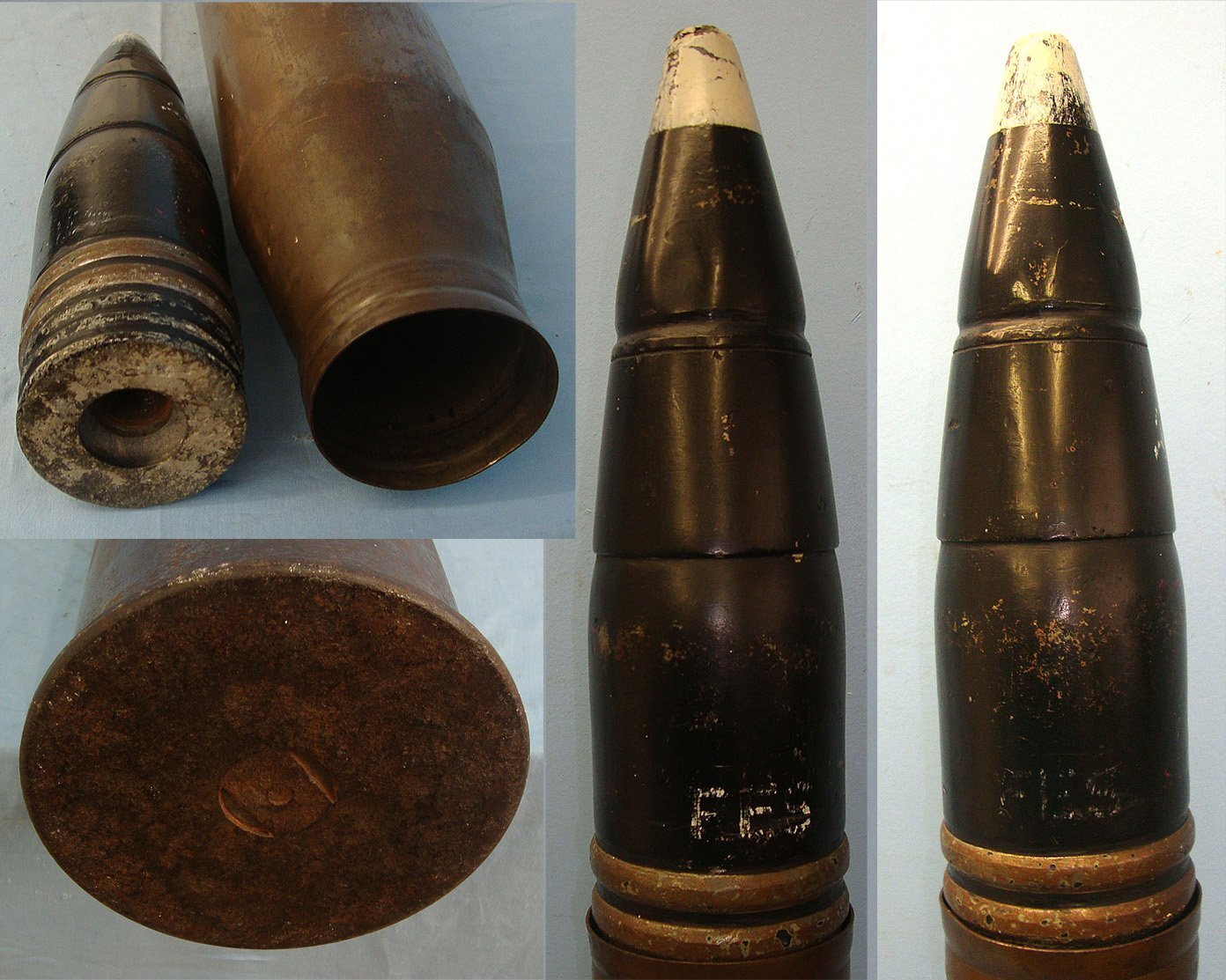 INERT**DEACTIVATED**RARE**WW2 German King Tiger 8.8cm (88 x 822R) (APCBCHE/T) Armour Piercing Ballistic Capped High Explosive / Trace Round (PzGr.39/43) For The King Tiger ll Tanks 88mm KwK43 Gun & PaK 43 Anti-Tank Gun. Sn 23436:4  88mm Other Ammunition