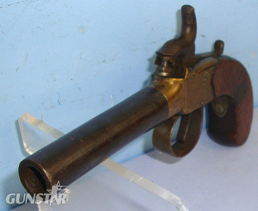  C1840 English Richmond 54 Bore Percussion Pocket Pistol With Brass Action & Turn Off Steel Barrel. Sn 23488 percussion pistol .54 Cal Muzzleloader Muzzleloader
