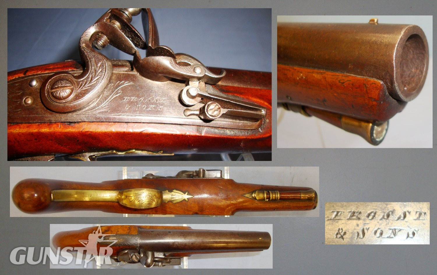Late 1700’s –Early 1800’s English Form Frosst & Sons 16 Bore Flintlock Overcoat Pistol. Sn 15716 flintlock 16 Bore/gauge Muzzleloader
