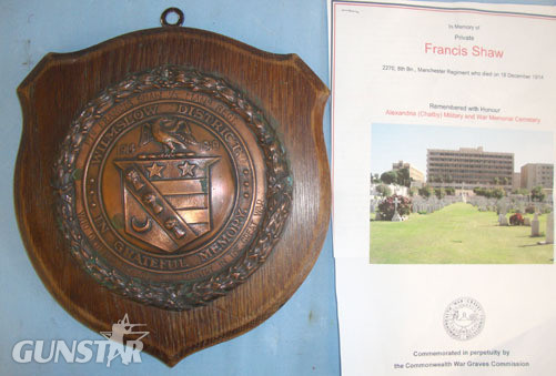 Wilmslow District Memorial Shield With Copper Centre Boss To British Army Privat Wilmslow District Memorial Shield With Copper Centre Boss To British Army Privat Other Accessory in 