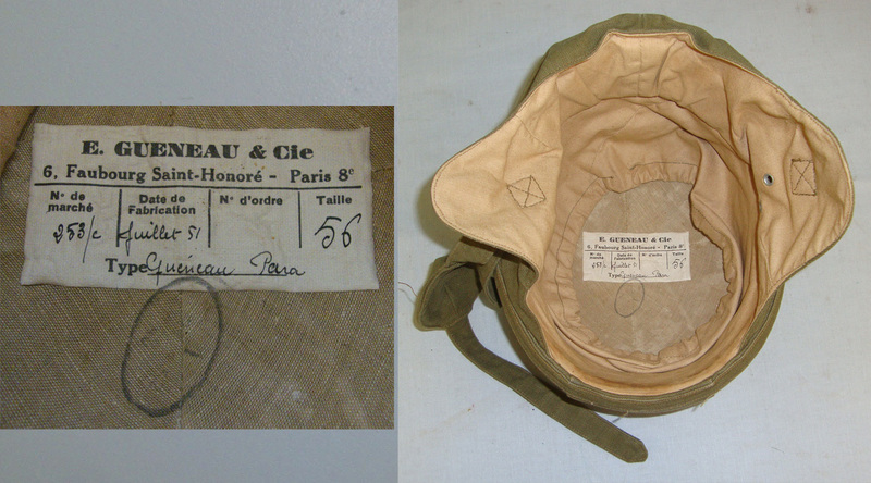 Indochina War Era French 1951 Dated Casque Model 50 / Type 202 Paratrooper’s Training Helmet By Gueneau & Cie Paris Paratrooper’s Training Helmet By Gueneau & Cie Paris Antique & Militaria