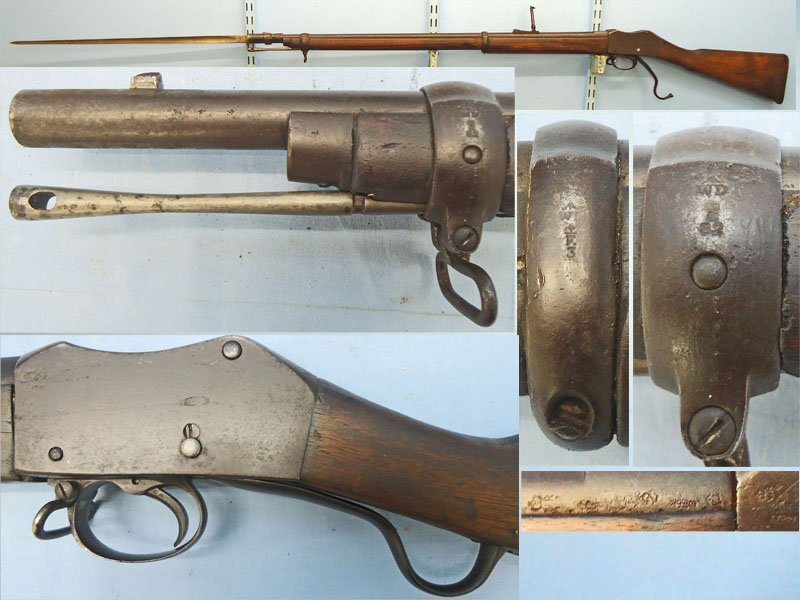 Martini Henry British, Martini Henry MK II, 1888 Dated, Rifle .577x .450 Obsolete Centre Fire Calibre Service Rifle by B,S.A & M Co & P1876 Pattern Bayonet. Sn - 22335 Single Shot .45 Rifle