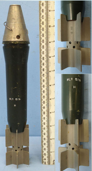  INERT DEACTIVATED. Unfired British 51MM L1-A1 High Explosive (HE) Mortar. INERT DEACTIVATED. Unfired British 51MM L1-A1 High Explosive (HE) Mortar.  Other Ammunition