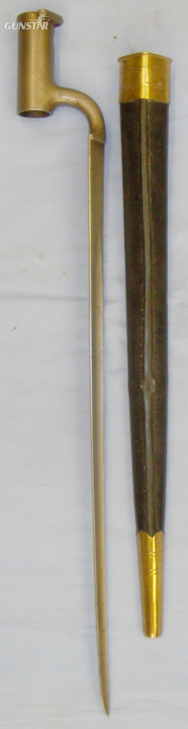  Original* Regiment marked 18th Century 3” Socket Bayonet for the Brown Bess Muzzle Loading Flintlock Muskets and Later Scabbard. BAYO 373. Bayonet