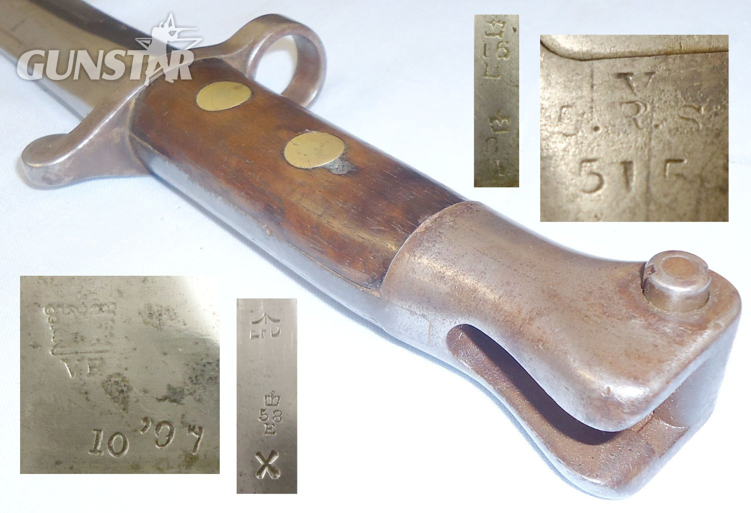 British Enfield 1888 Pattern MkI 2nd Type, Lee Metford Bayonet and MkII Scabbard with Frog. 22426:26. Bayonet